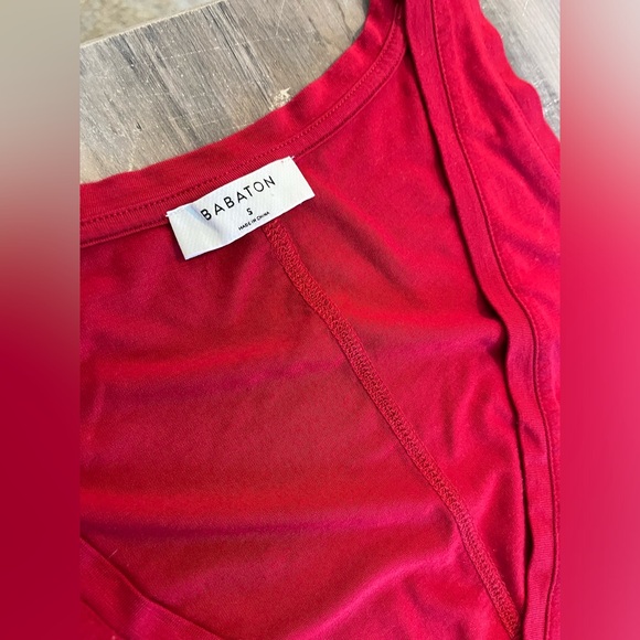 Babaton Sleeveless Red V Neck Tank Top Small - Picture 4 of 10